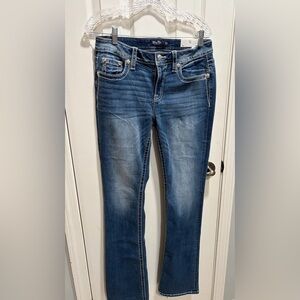 Miss Me Women's Dark Blue Slim Fit Mid-Rise Boot Jeans